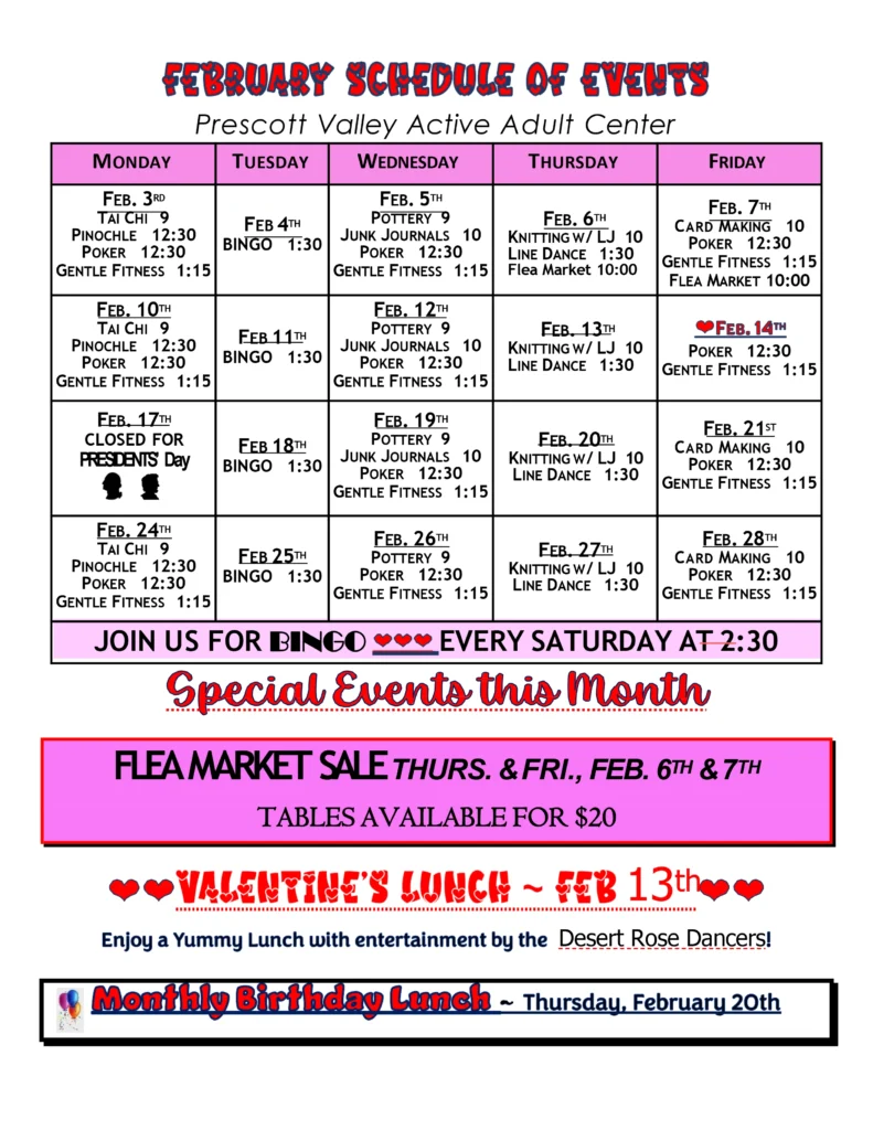 CASA February Calendar