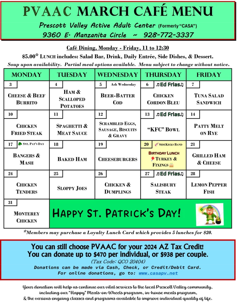 March Menu